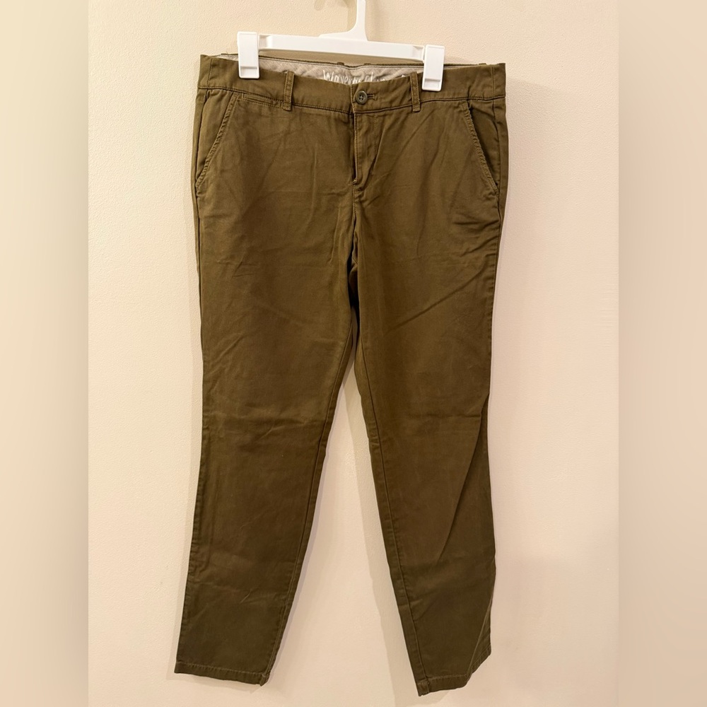 J. Crew Waverly Chino Pants in Army Green